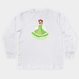 Green dress Kids Long Sleeve T-Shirt